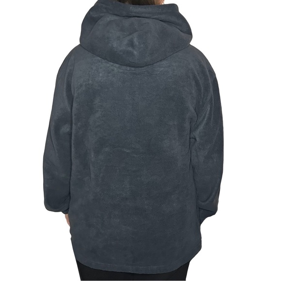 Vintage 90s Wilson Fleece Hoodie Jacket Men’s Large Charcoal Grey - Picture 2 of 11